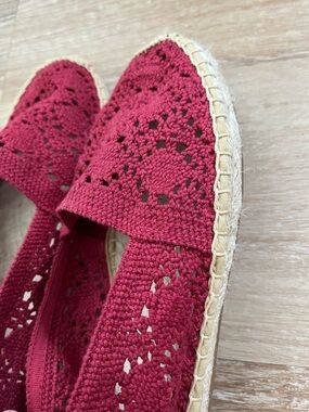 Soludos Women's Red Crochet Espadrille Flats